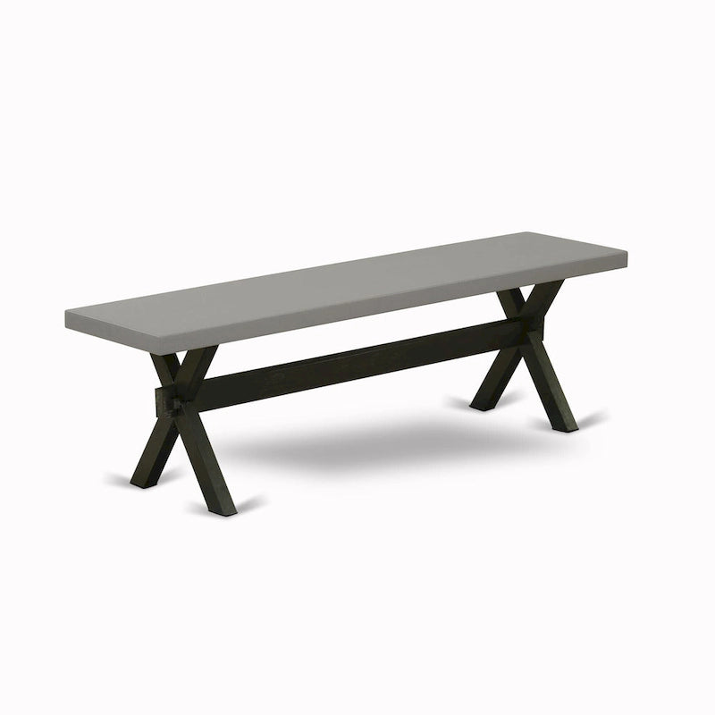 East West Furniture Dining Set-a Dining Table & Black Parson Chairs, Wire brushed Black.(Upholstered & Pieces Options)