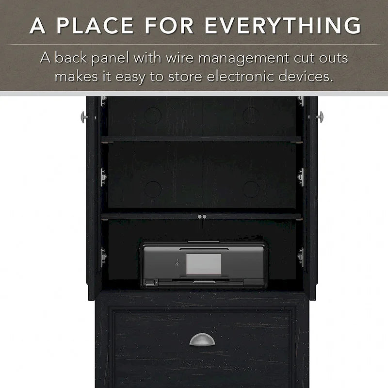41.7-inch Cabinet with Drawer - 23.74L x 16.06W x 41.69H - 23.74L x 16.06W x 41.69H