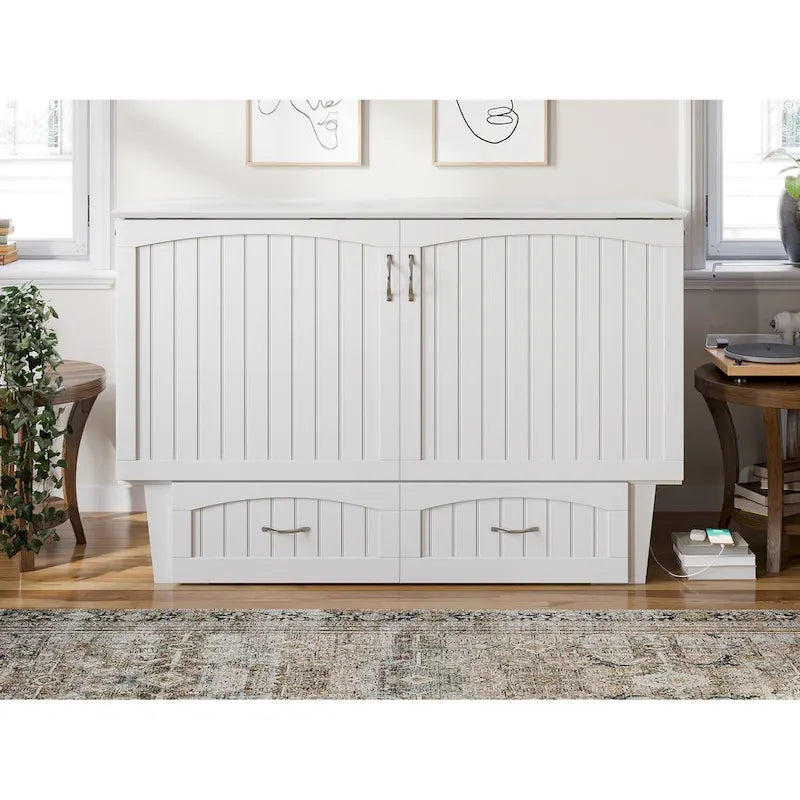 Sydney Queen Solid Wood Murphy Bed Chest with Mattress