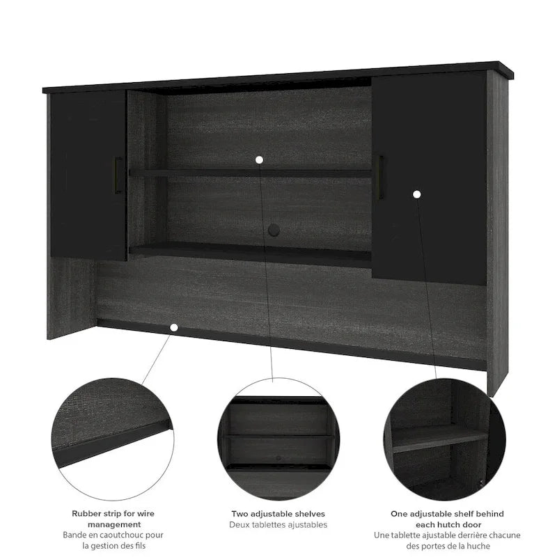 Bestar Norma L-shaped Desk with Hutch