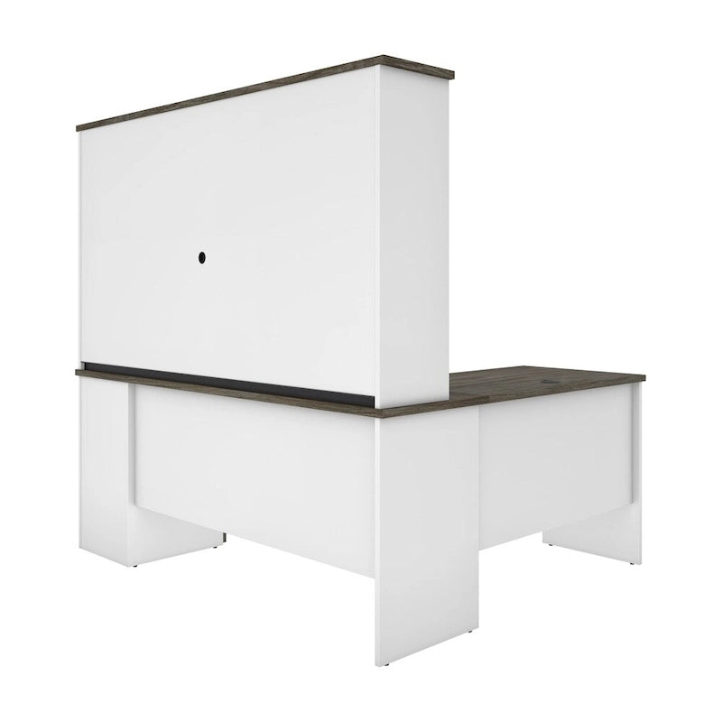 Bestar Norma L-shaped Desk with Hutch