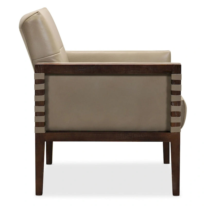 Hooker Furniture Carverdale 31 Wide Wood Framed Leather Upholstered