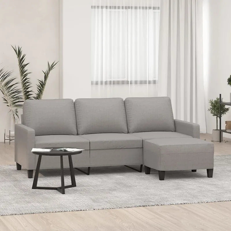 vidaXL Sofa Chair with Footstool Accent Upholstered Living Room Chair Fabric