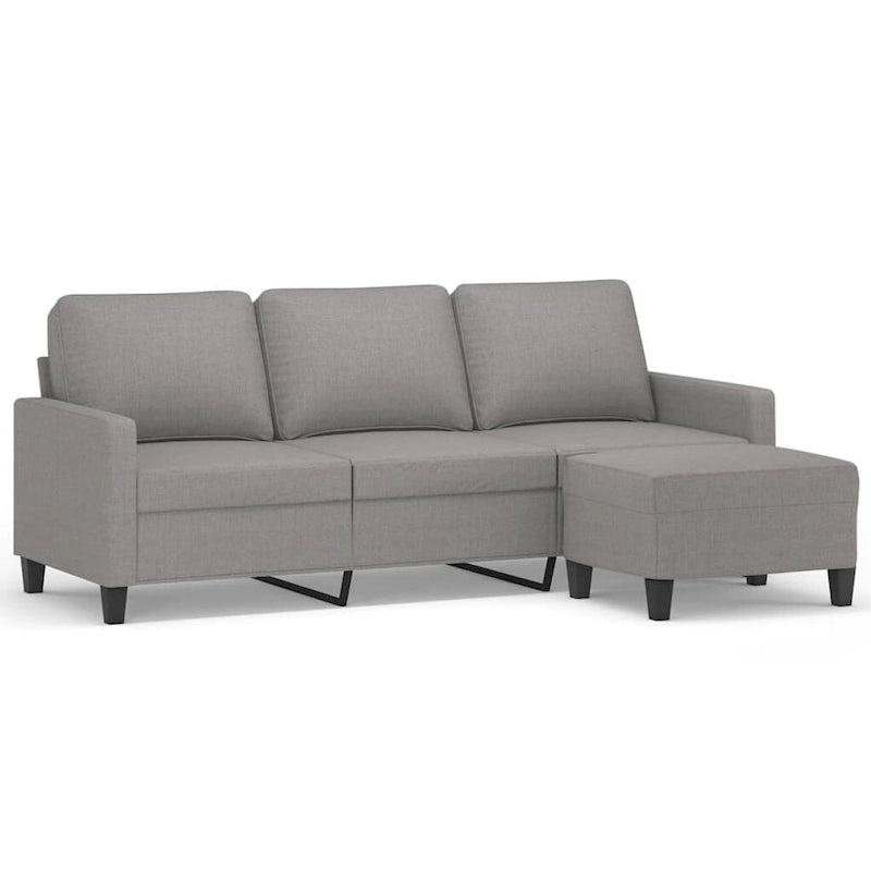 vidaXL Sofa Chair with Footstool Accent Upholstered Living Room Chair Fabric