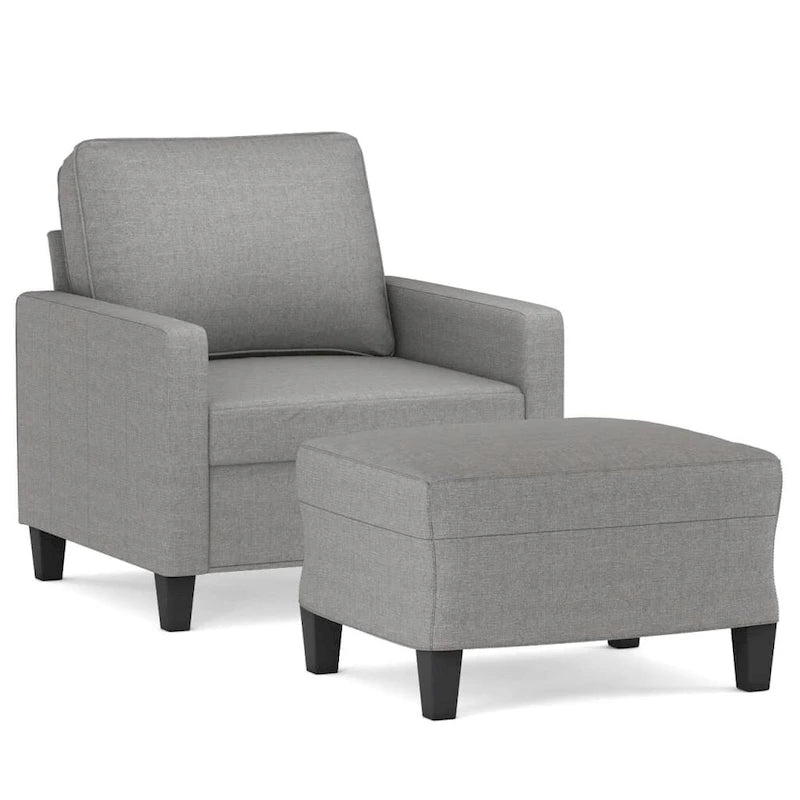 vidaXL Sofa Chair with Footstool Accent Upholstered Living Room Chair Fabric