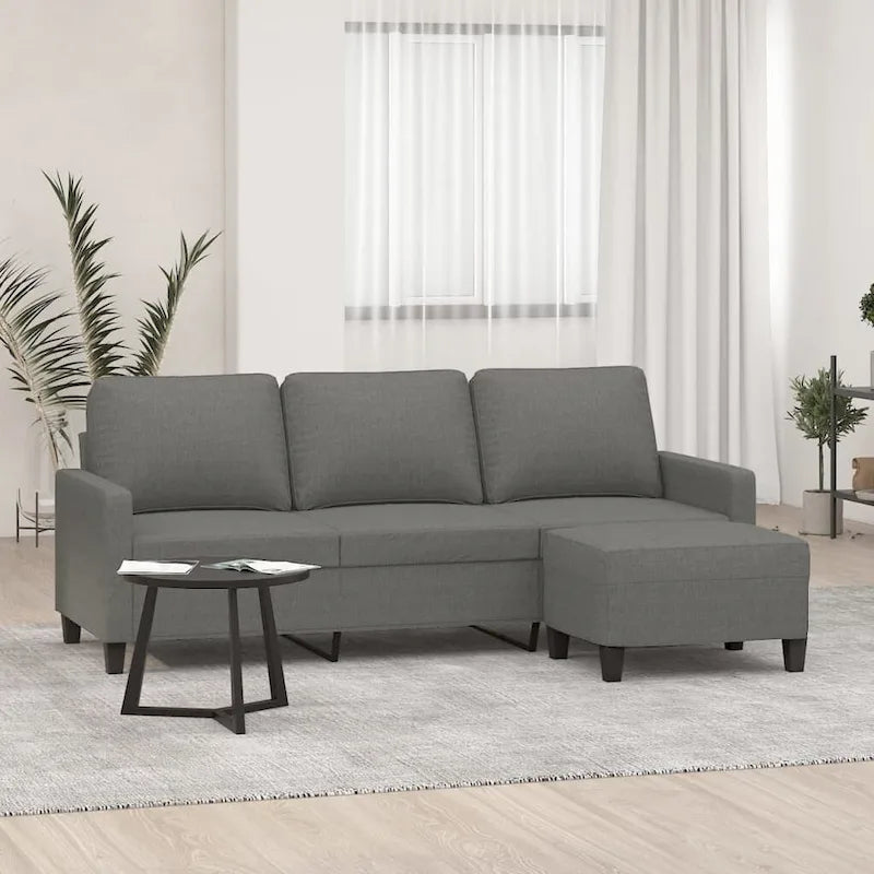 vidaXL Sofa Chair with Footstool Accent Upholstered Living Room Chair Fabric