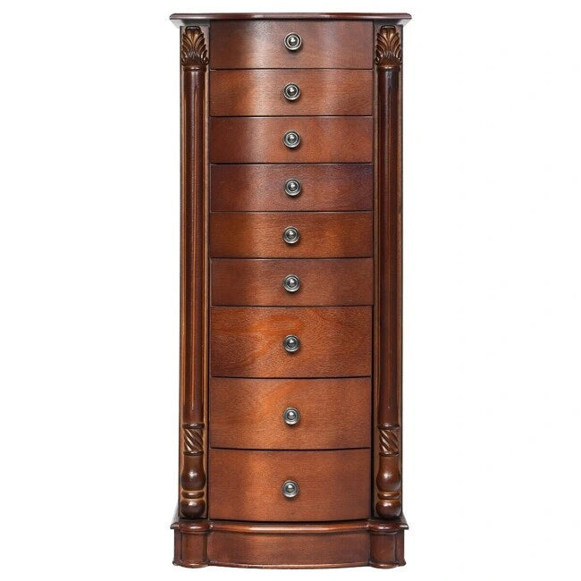 Large Wooden Jewelry Storage Box Organizer - 17 x 12 x 39.5 (L x W x H)