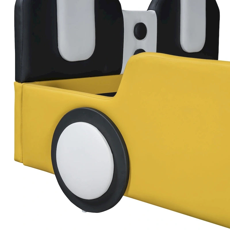 Race Car-Shaped Platform Bed with Wheels