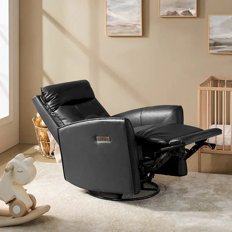 Alberto Mordern Genuine Leather Power Recliner with USB Charging Port by HULALA HOME