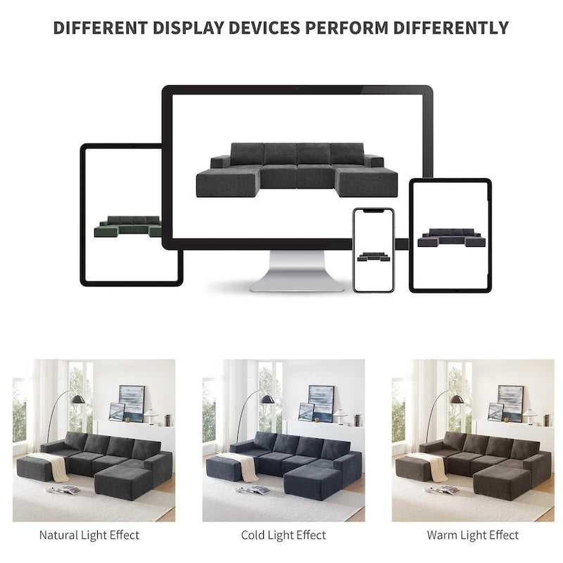 Modular U Shaped Sectional Sofa