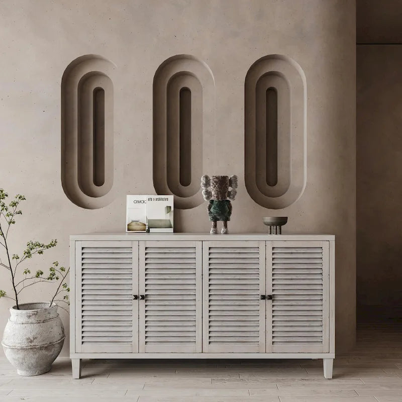 4 Shutter Door Wooden Cabinet Sideboard Buffet