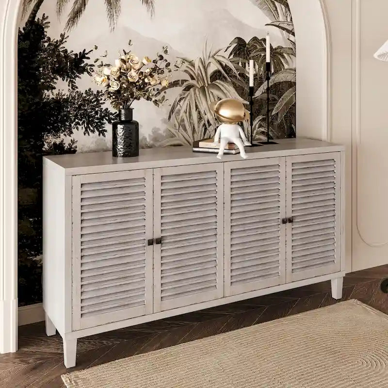 4 Shutter Door Wooden Cabinet Sideboard Buffet