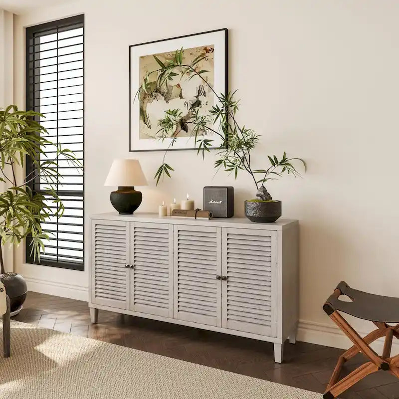 4 Shutter Door Wooden Cabinet Sideboard Buffet