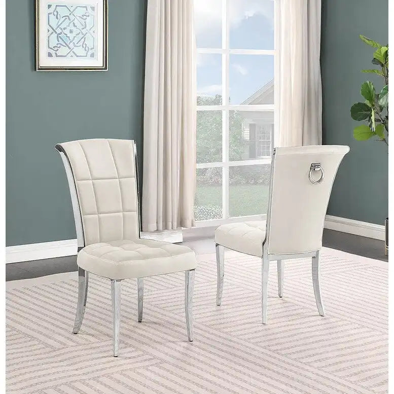 Best Quality Furniture D430/1-SC320-7 Dining Set with 68 White Marble Top