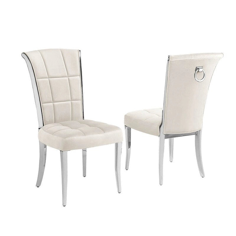 Best Quality Furniture D430/1-SC320-7 Dining Set with 68 White Marble Top