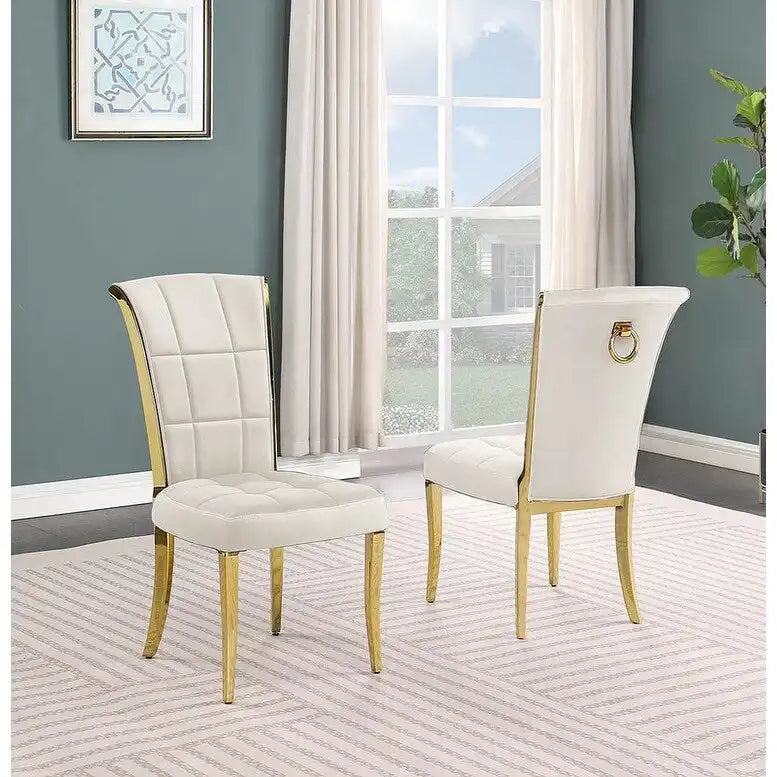 Best Quality Furniture D430/1-SC320-7 Dining Set with 68 White Marble Top