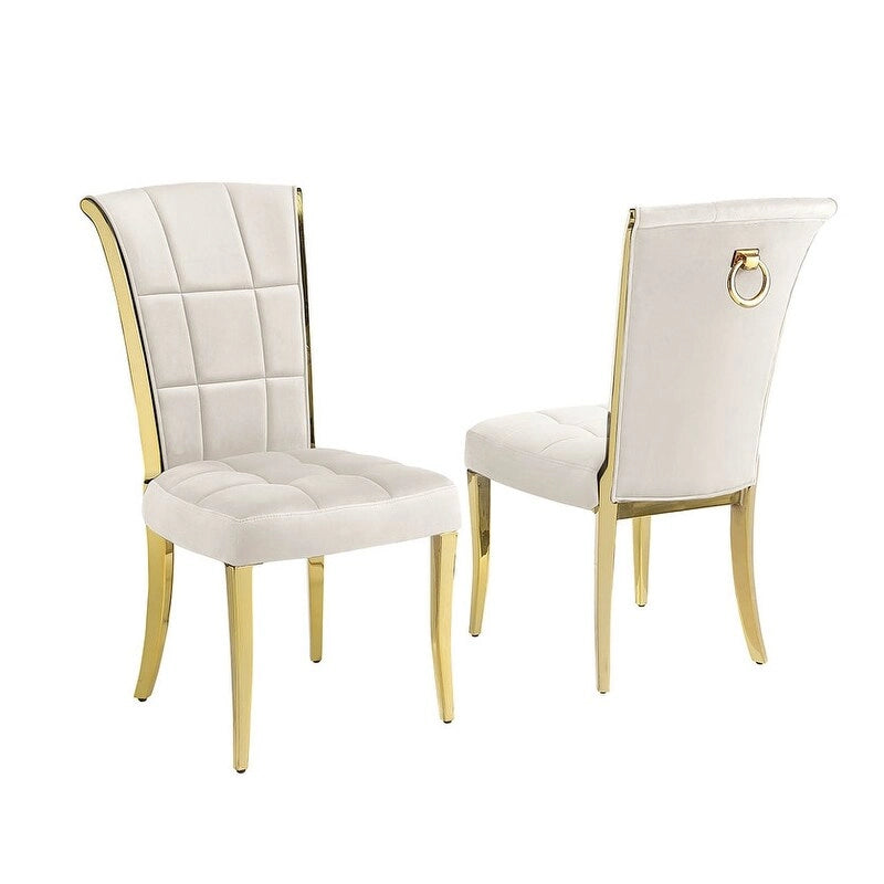 Best Quality Furniture D430/1-SC320-7 Dining Set with 68 White Marble Top