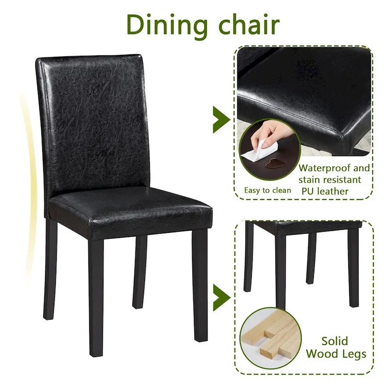 5-piece Wood Dining Counter Height Table and Chair Set