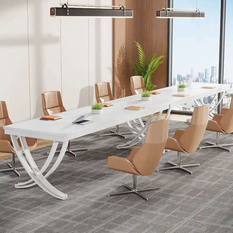 6.5FT Conference Meeting Seminar Business Table Set for 8-12 Person (Set of 2)