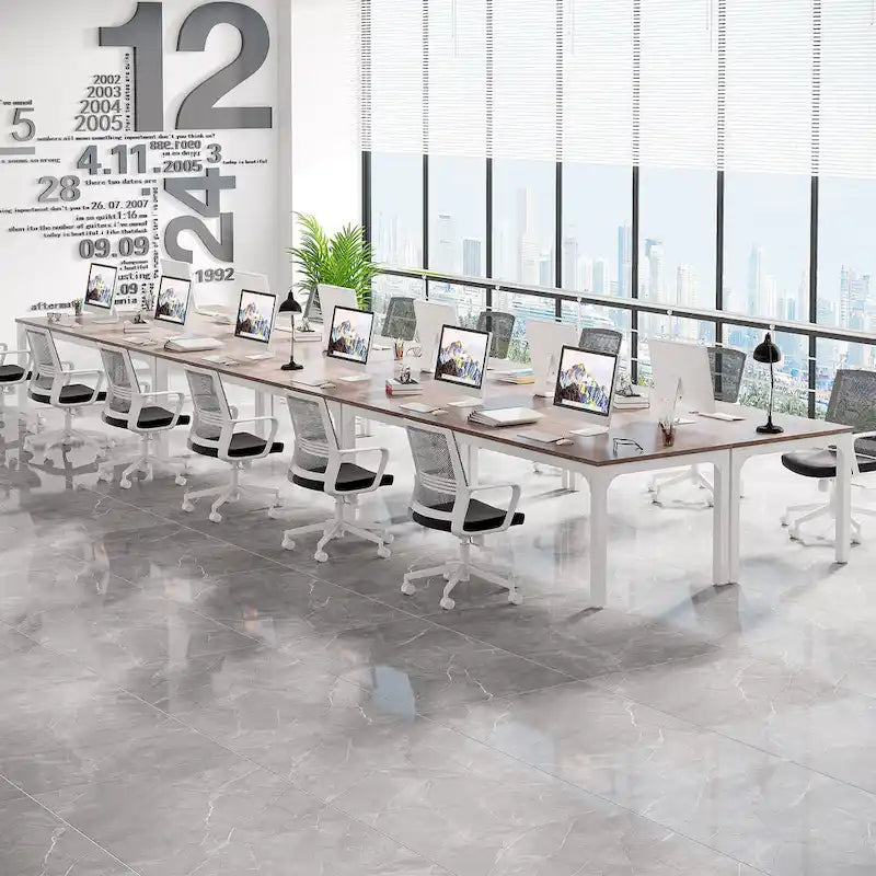 6.5FT Conference Meeting Seminar Business Table Set for 8-12 Person (Set of 2)