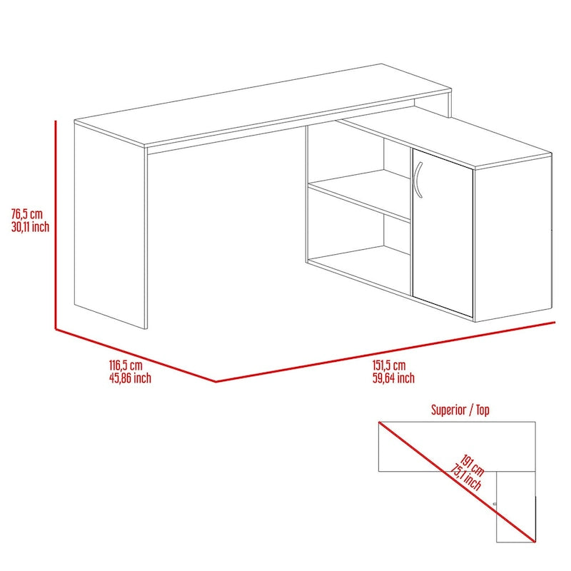 Lyncliff 1-Drawer 2-Shelf L-Shaped Office Desk Smokey OakHigh quality and durable