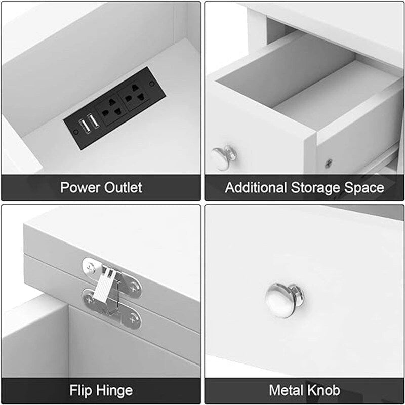 End Table with Flip Top and Charging Station