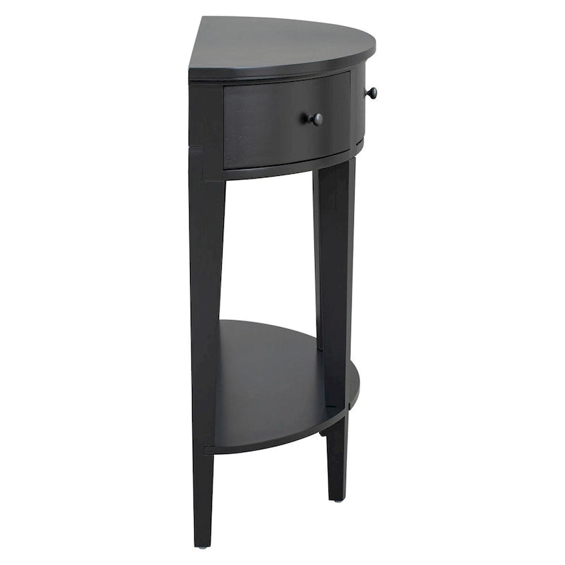 Modern Curved Console Table Sofa Table,3 drawers,1 Shelf,Black