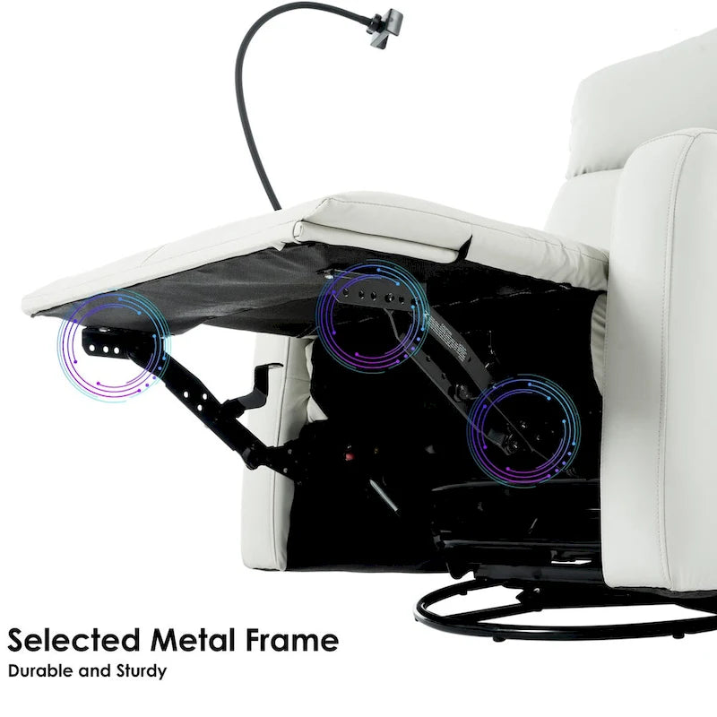 270Power Swivel Rocker Recliner Chair, Electric Glider Reclining Sofa with USB Ports,Power Swivel Glider