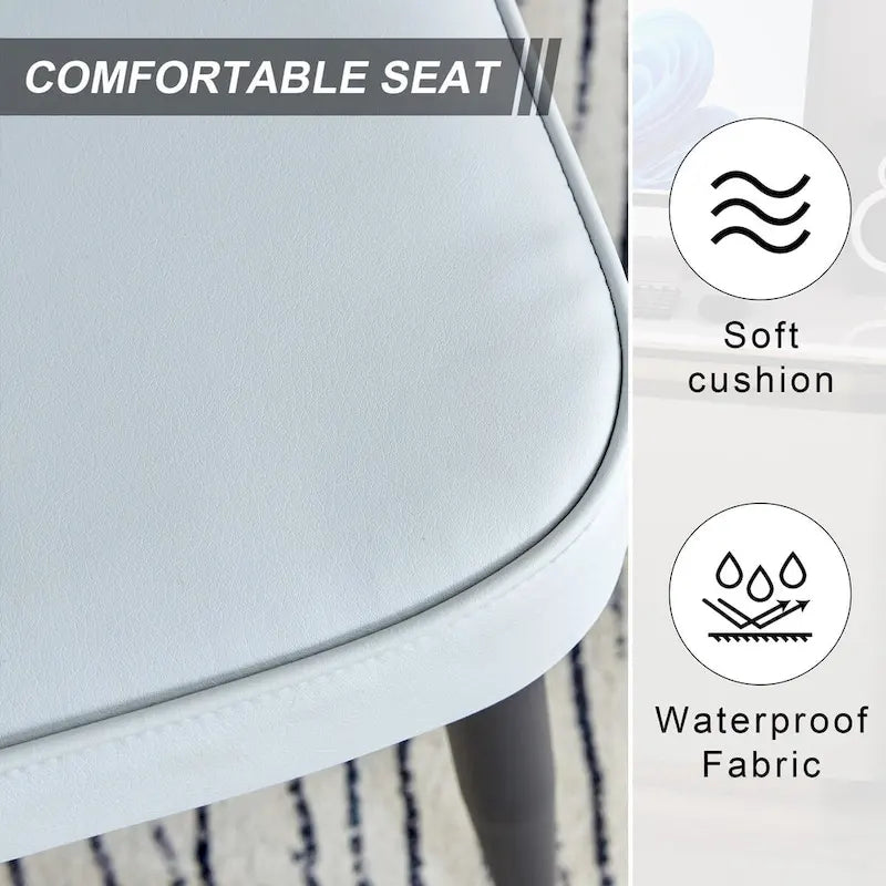 Modern minimalist 4-piece set of faux leather dining chairs and office chairs
