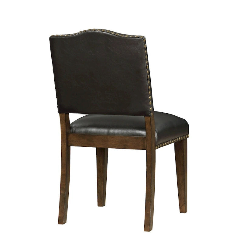 Faux Leather Dining Chair with Nail Heads for dining room(Set of 2)