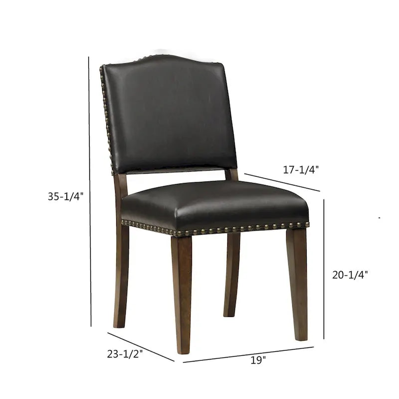Faux Leather Dining Chair with Nail Heads for dining room(Set of 2)