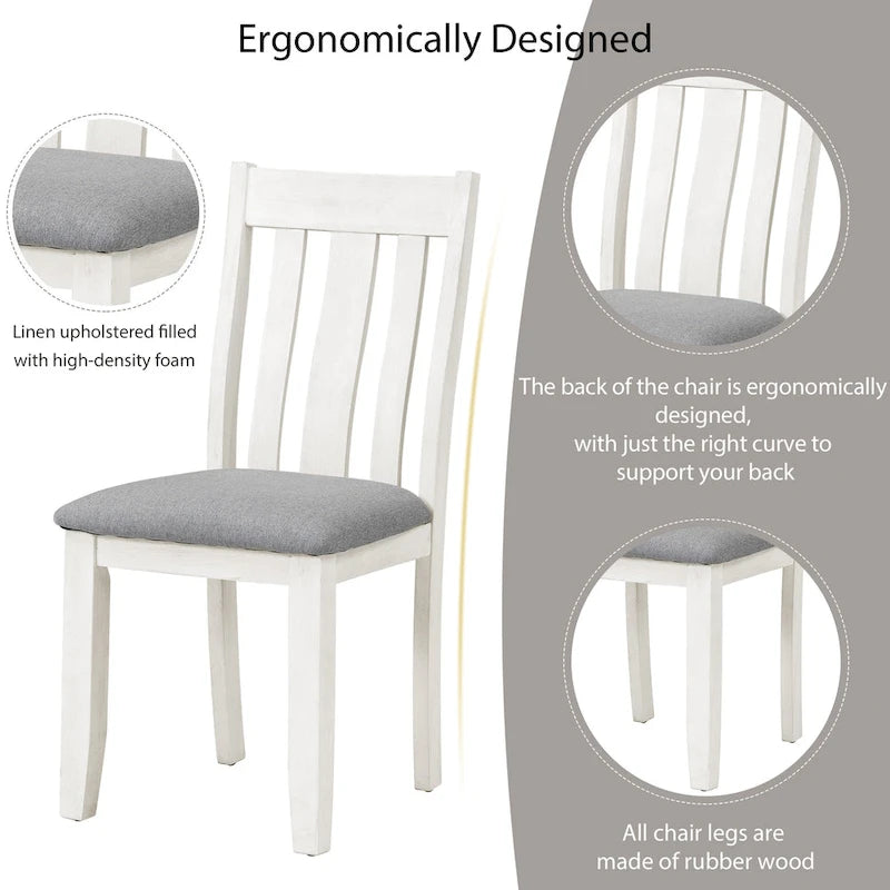 7-Piece Dining Table Set with Extendable Table and 6 Chairs