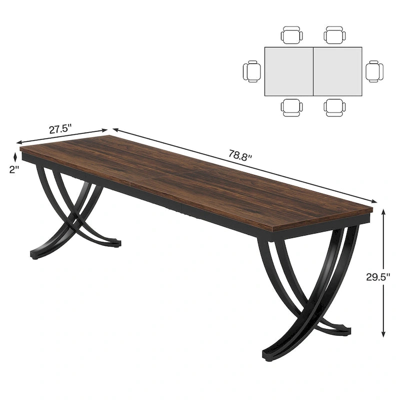 78 Computer Desk for Home Office, Rectangular Writting Table for Study Room