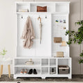 77.17H Hall Tree with Shoe Bench,Coat Rack,Shoe Storage,Shelves and Pegboard